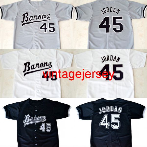 

michael #45 jd birmingham barons button down jersey white black grey 100% stitched custom baseball jerseys any name & number