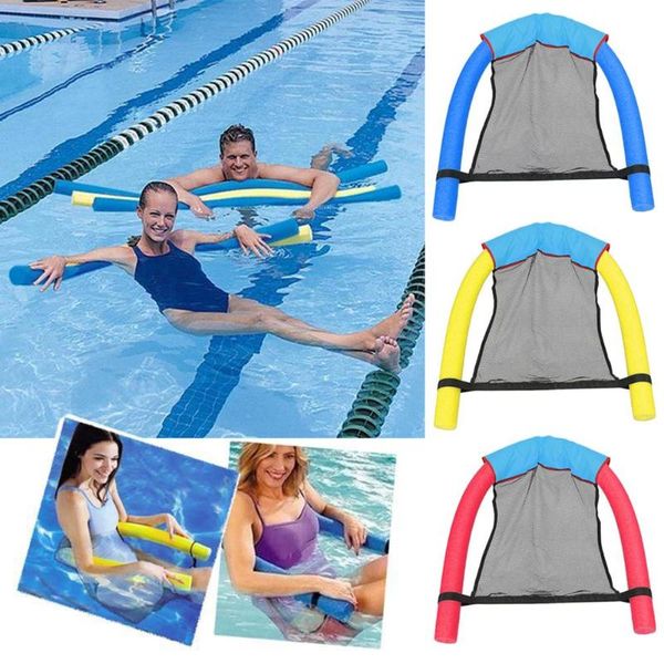 

life vest & buoy floating chair swimming pool seat bed noodle chairs buoyancy ring accessory with folding net bag 3 color