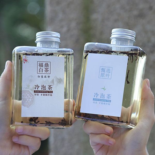 

disposable cups & straws 10pcs creative 400ml bubble tea filter transparent plastic bottle cold drink ice coffee juice milk packaging with l