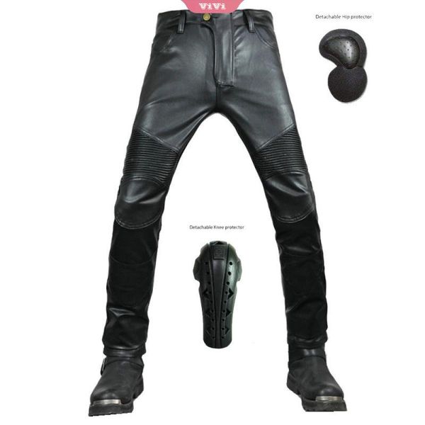 

men's jeans 2021 classic motorcycle pants men's leather riding windshield travel with long protective gear, Blue