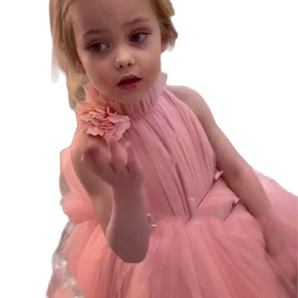 

casual dresses royal image beautiful flower girl es for wedding high-neck tulle to the floor ed as a ball junior bridesmaid girls, Black;gray