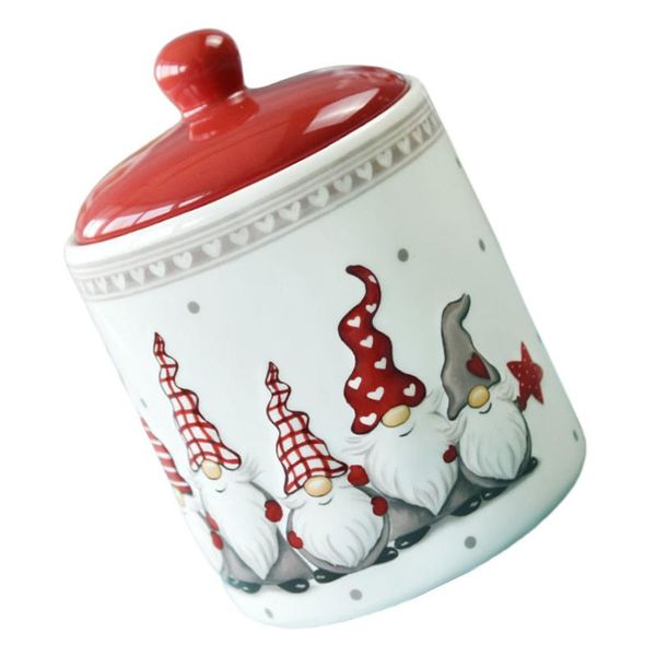 

gift wrap 1pc christmas elements food tank storage container cereals jar with lid