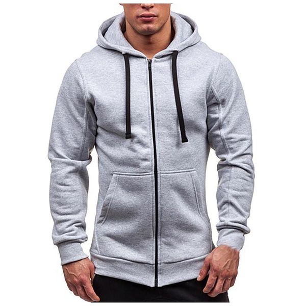 

men's jackets autumn solid color with pockets sportwear zipper hooded drawstring hood male casaco masculino, Black;brown