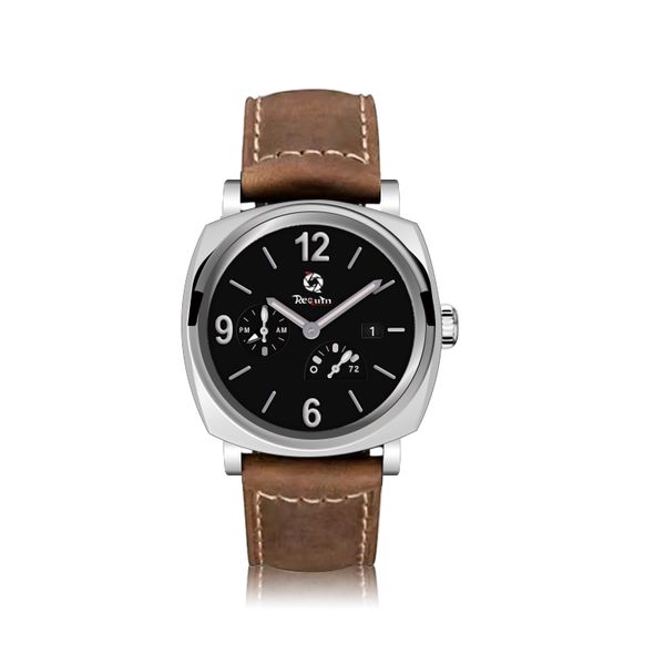 

luxury men's automatic mechanical watch luminor requin silver white stainless steel case sapphire pam brown crocodile leather strap ban, Slivery;brown