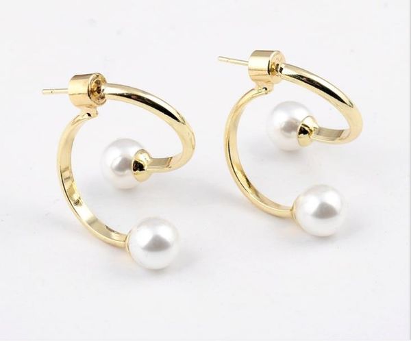 

jewelry earing charm, crescent bend pearl earrings, Golden