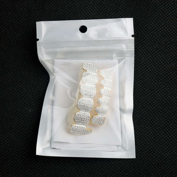 

all zircon hip hop decorative braces with gold plating and diamond, Silver