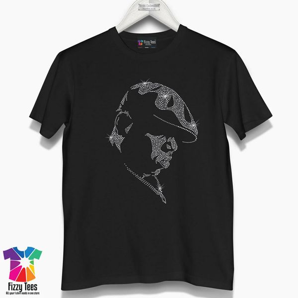 

Notorious B.I.G Bling T-Shirt - Fully Crystallized Men's Hip Hop Biggie T-Shirt, White;black