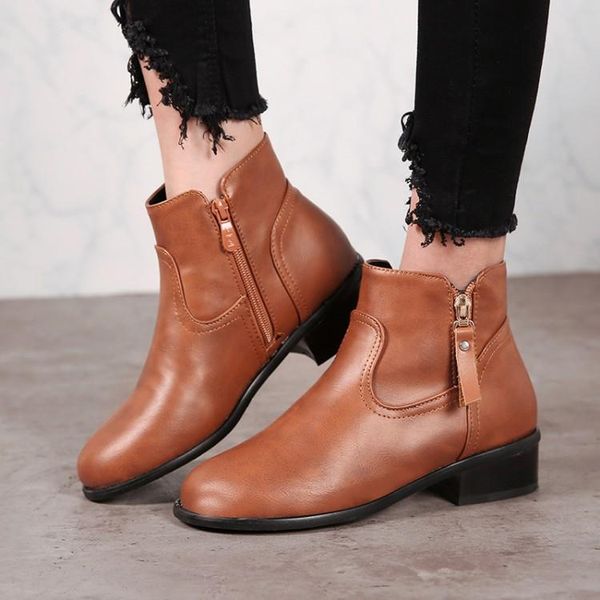 

boots oversized shoes 11 12 13 14 15 round-headed, thick-heeled, low-heeled, square-heeled, side zipper, short-barreled, Black