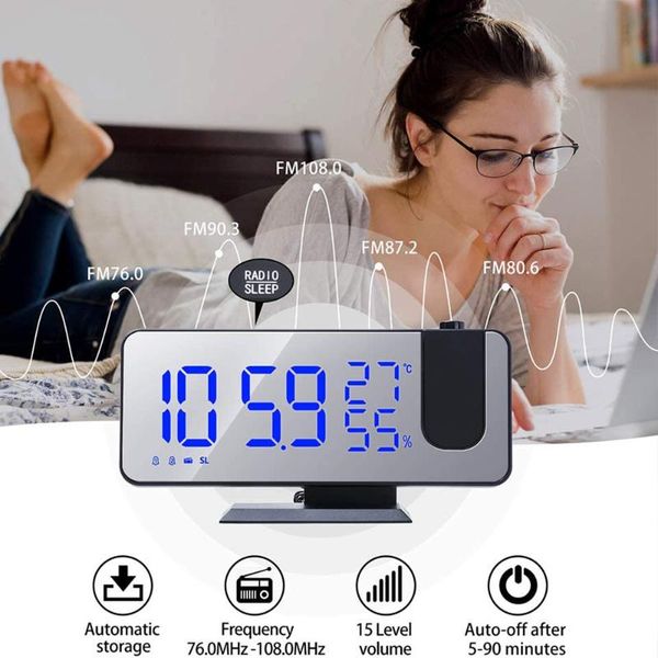 

other clocks & accessories led digital alarm clock smart watch table electronic deskusb projection fm radio bedroom bedside wake up