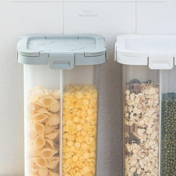 

storage bottles & jars 2300ml 4 grids food container kitchen organizer nuts grain bottle waterproof dust-proof plastic sealed can