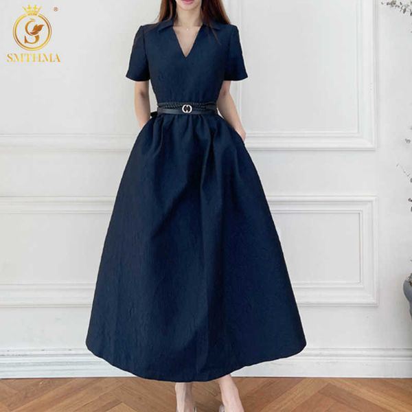 

casual dresses runway style temperament v-neck short-sleeved summer es women's fashionable big swing solid jacquard with belt o3sb, Black;gray