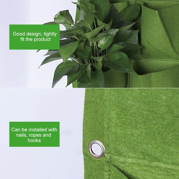 

planters & pots garden 9/18/25/36 pockets green grow bags planter vertical vegetable bag seedling wall hanging growing