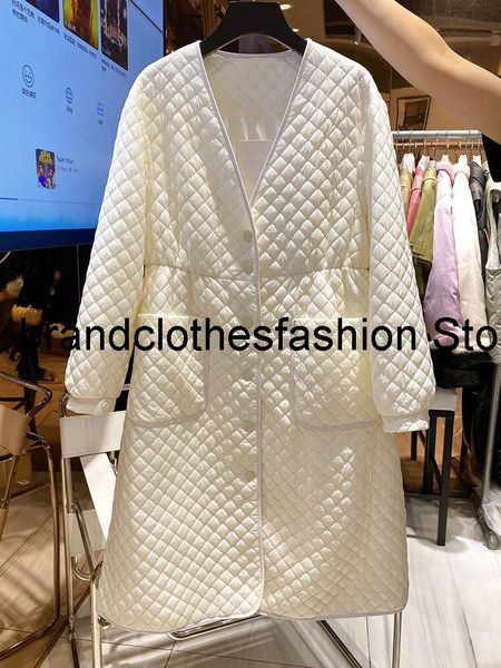 

women's jackets argyle fashion long cotton coat women v-neck sheepskin border elegant plaid outerwear lady 2021 autumn winter, Black;brown