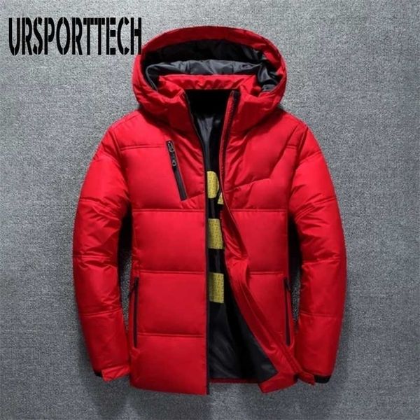 

white duck thick down jacket men coat snow parkas male warm brand clothing winter outerwear 211216, Black