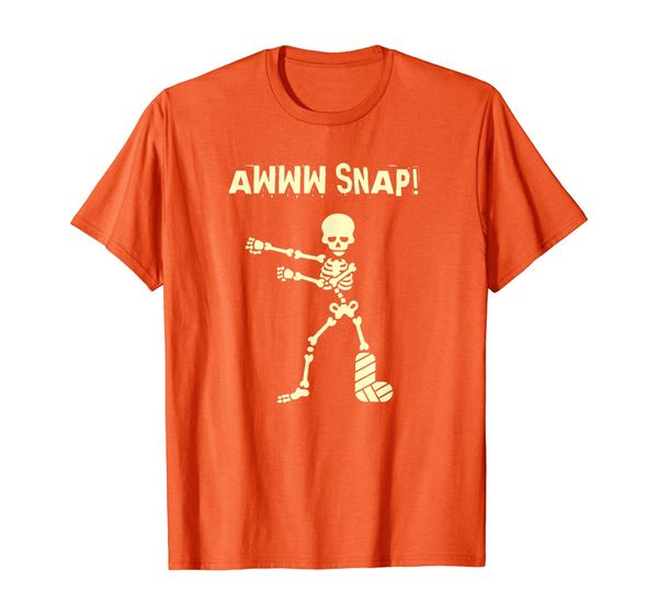 

awww snap skeleton broken bone gift injury t-shirt, White;black