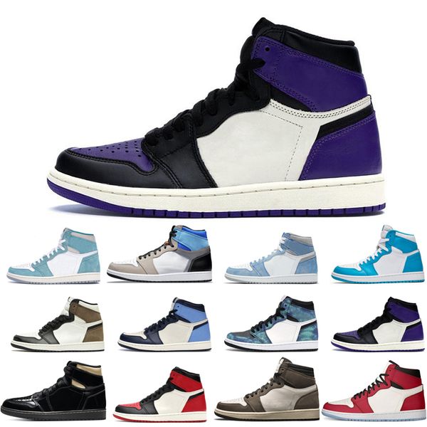 

brand new 1s man's basketball shoes turbo green hyper royal unc dark mocha obsidian tie dye court purple bred toe jack chicago twist un