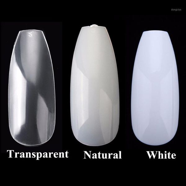

wholesale 100packs/lot coffin nail art tips clear natural 500pcs french false full acrylic for salon diy a05001, Red;gold