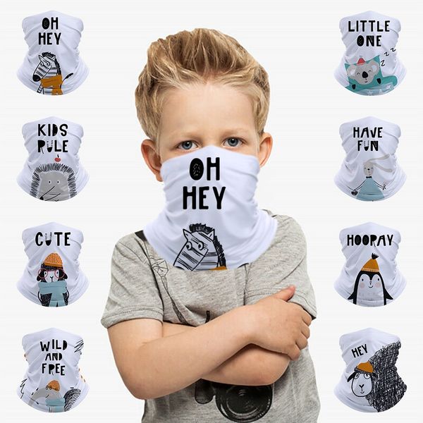 

cute cub animal kids seamless bandana headband face mask tube scarf balaclava headwear, Blue;gray