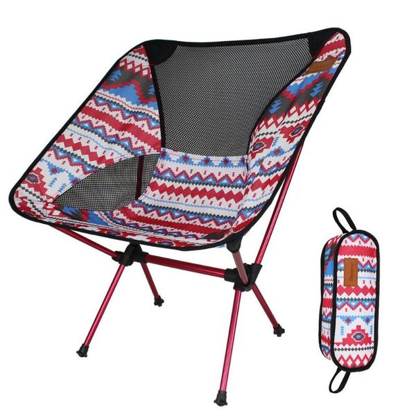 

outdoor foldable chair printing pattern aluminum alloy ultra-light portable fishing aviation camp furniture