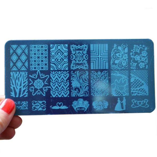 

stamping plates nail stamper art image decoration diy flower elemental ornament stamp rectangle template tool 1 pc1, White