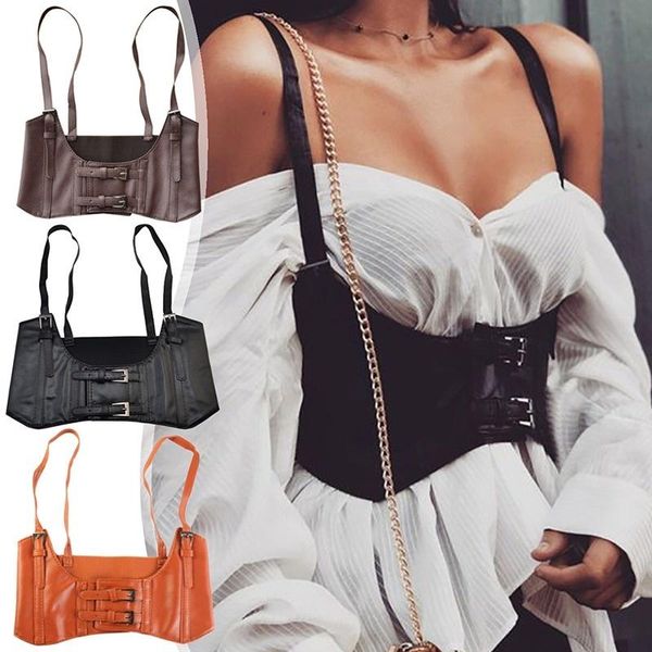 

belts woman elastic leather broadband waistline waspie corset cinch underbust, Black;brown