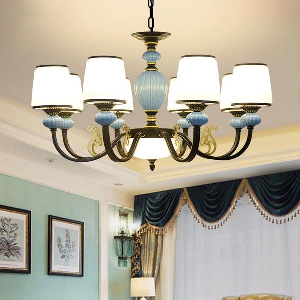 

pendant lamps ceramic chandelier in american country living room simple european dining bedroom iron glass garden
