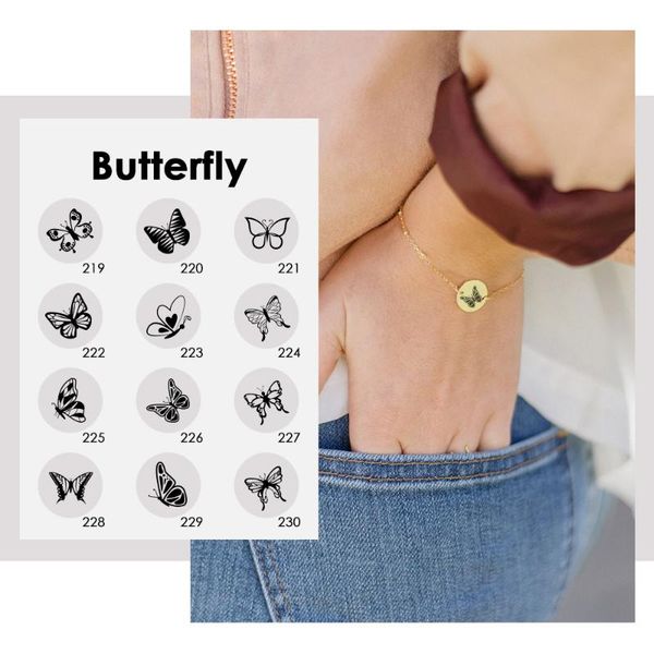 

link, chain brazalete de mariposa baby girls dainty 316l stainless steel butterfly bracelet jewelry for women, Black