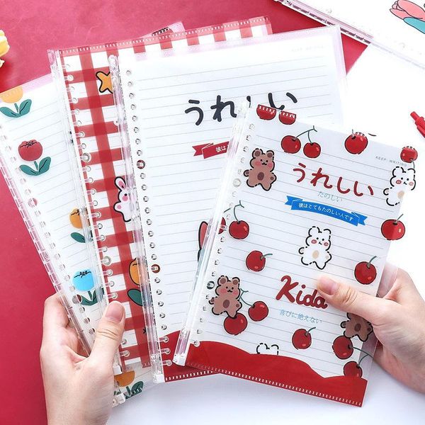 

loose-leaf notebook stationery clip ring detachable girl heart b5 hand account diary book coil office school supplies notepads, Purple;pink