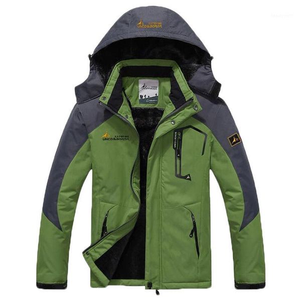 

men's winter parka windbreak plus velvet thick warm windproof fur coats male military hooded anorak jackets men trench, Tan;black