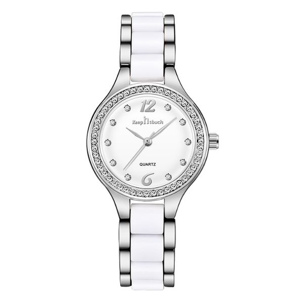 

arrival ceramic quartz movement womens watch diamond ladies watches life waterproof excellent wristwatches, Slivery;brown