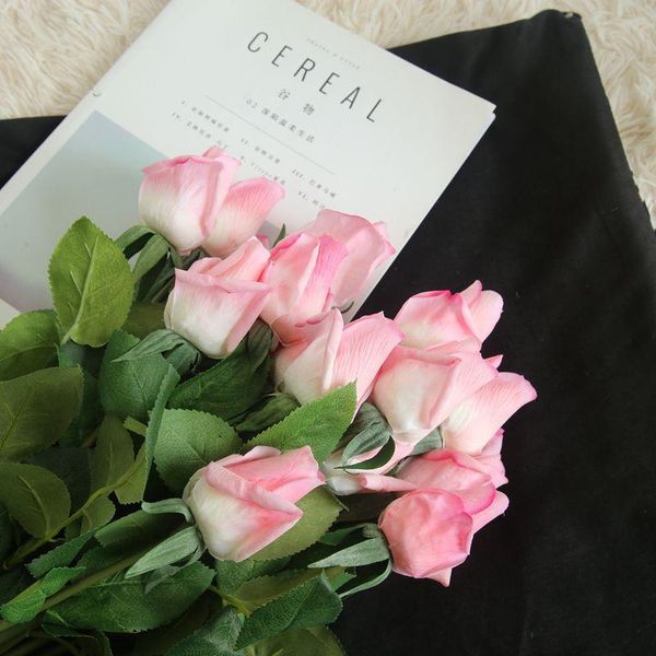

decorative flowers & wreaths 8pcs/lot artificial real touch roses simulation silk bouquet mariage wedding home room decoration birthday gift
