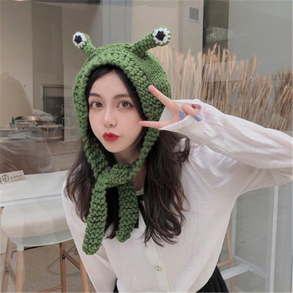 

beanie/skull caps winter 2021 women frog hat crochet knitted costume beanie hats cap gift baby anime pography prop party, Blue;gray
