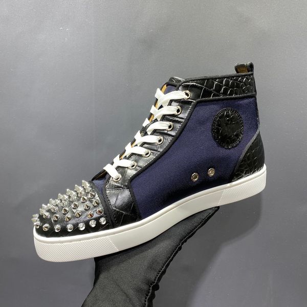 

mens casual shoes genuine luxury designer leather sneakers fashion new style for man and women causal with box size 35-45 a05, Black