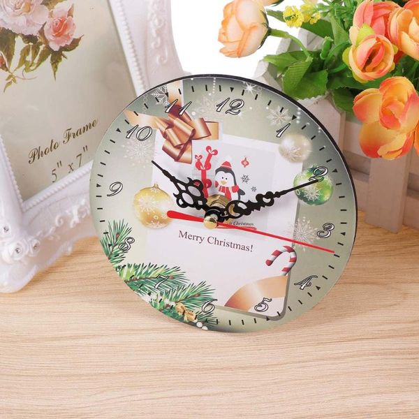 

christmas wall clock xmas party decorative round for bedroom living room without battery clocks