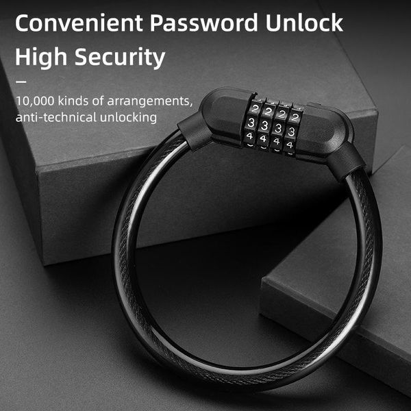 

bike locks accessories chains block and anti-theft cord cable lock tough security steel wiring cycling bicycle portable part