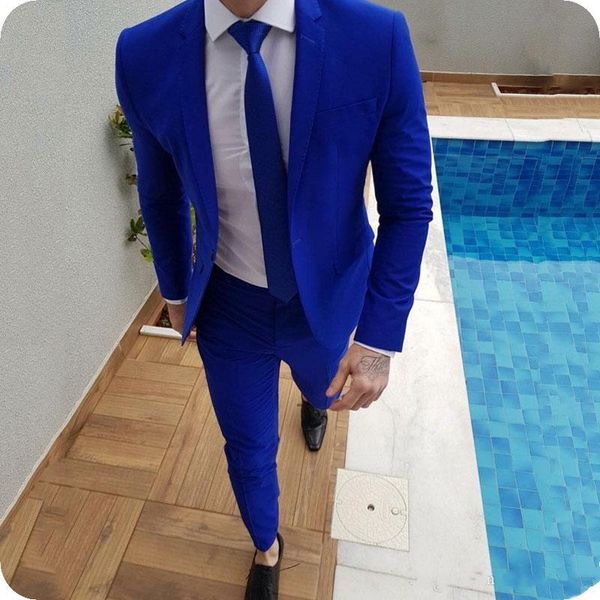 

men's suits & blazers 2021 arrival royal blue prom groom tuxedos latest coat pants designs mens wedding male slim fit jacket+pants+tie, White;black