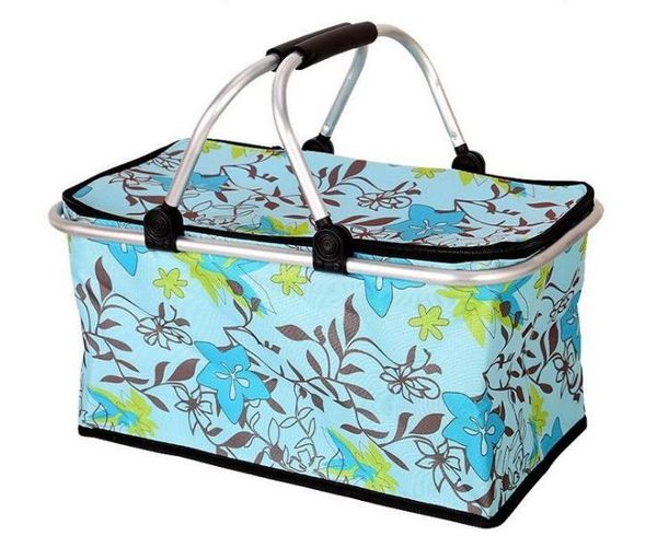 

storage baskets 10 style oxford cloth folding picnic basket bag camping insulated cooler cool hamper outdoor waterproof bags