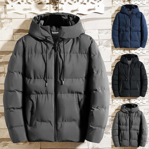 

men's jackets cotton padded jacket men's autumn and winter 2021 casual clothing plus size hooded thick warm parkas coat men, Black;brown