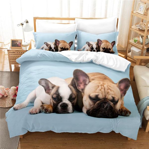 

bedding sets cute sleep pug dogs set adults children winter duvet cover full  king bedroom home textile housse de couette