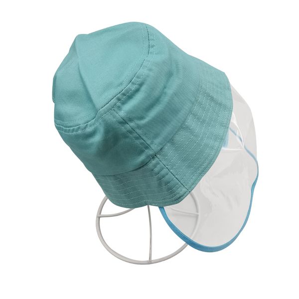 

bucket hat with face shield mask transparent anti-pollution for sand proof fisherman child protective hats, Blue;gray