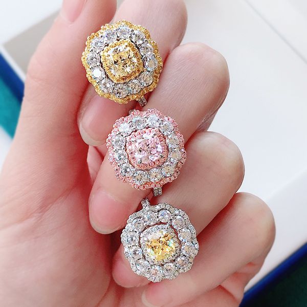 

s925 silver vibrato princess bright tiktok diamond mattress wedding ring set