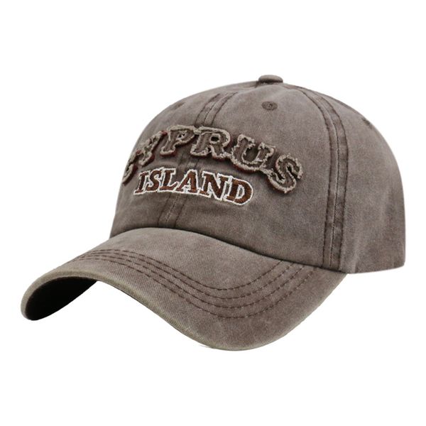 

fashion designers european and american hats retro distressed baseball cap cyprus letter embroidery washed canvas peaked caps outdoor sunsha, Blue;gray