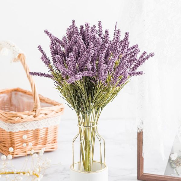

provence lavender artificial flowers plastic wedding decorative silk flower for home garden outdoor living room decor & wreaths