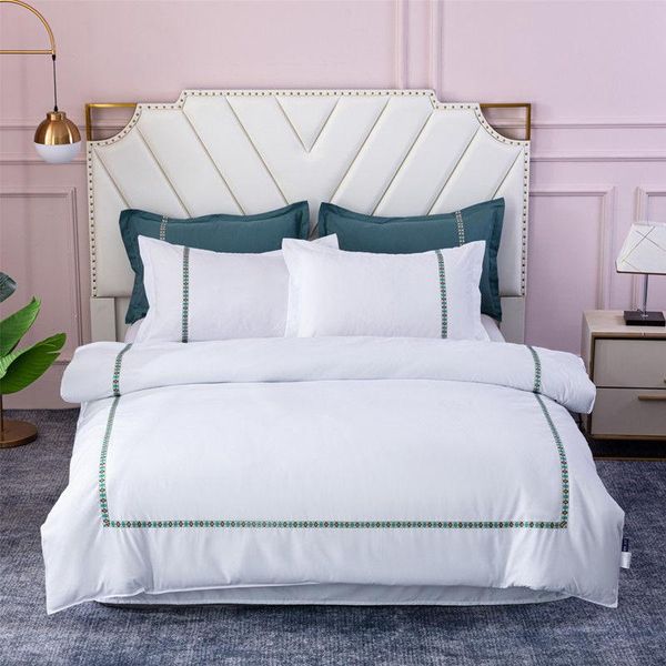 

bedding sets white 4 pcs set classic luxury bed sheet comforter duvet cover double king size el home textiles with pillowcases