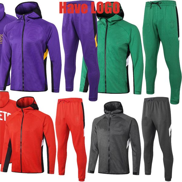 

man 2021 2022 tracksuit set red black green sportswear jerseys long hat winter clothes jacket jersey customized