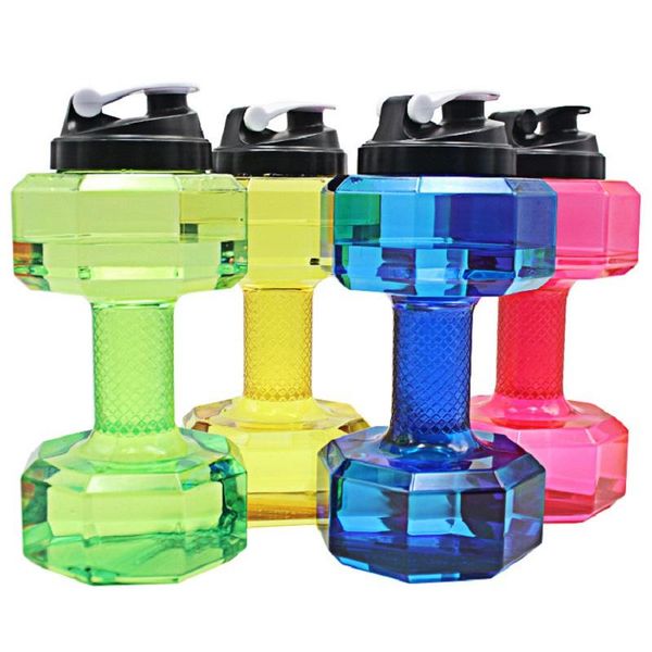 

water bottles 2.5l dumbbells shaped plastic big large capacity gym sports bottle outdoor fitness bicycle bike camping cycling kettle