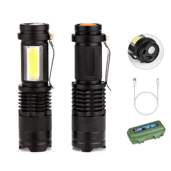 

flashlights torches usb charging cob led waterproof tactical torch lamp bulbs