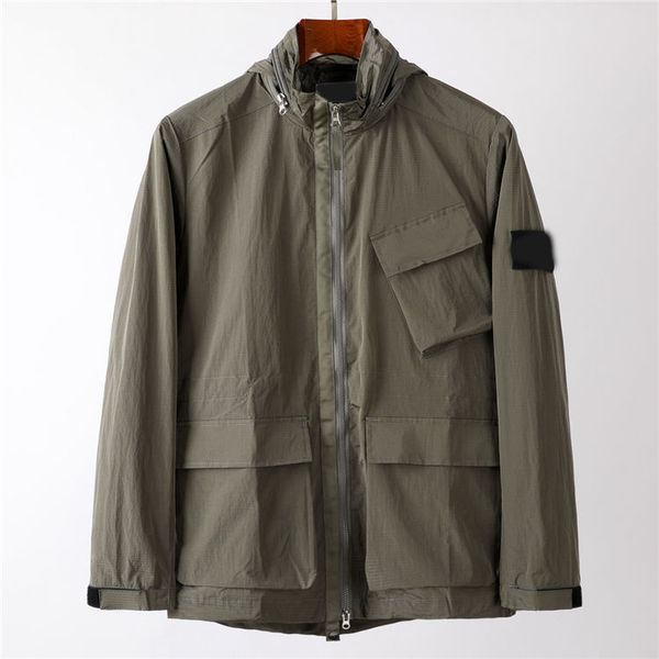 

cptoney astone is lan d men's jackets designer hooded armbands thin leisure multi-pocket design, Black;brown