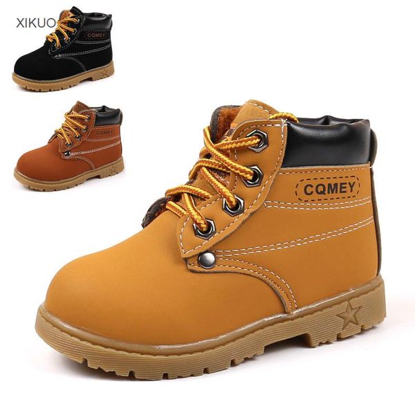 

boots 2021 winter girls' cotton shoes snow warm british leather, Black;grey