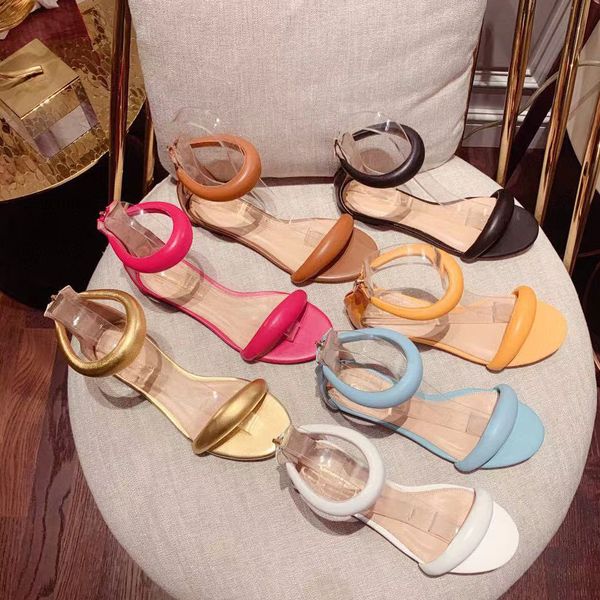 

european and american word belt sandals womens summer 2021 new style sheepskin flat shoes women flat-heel all-match open-toed size 35-41, Black